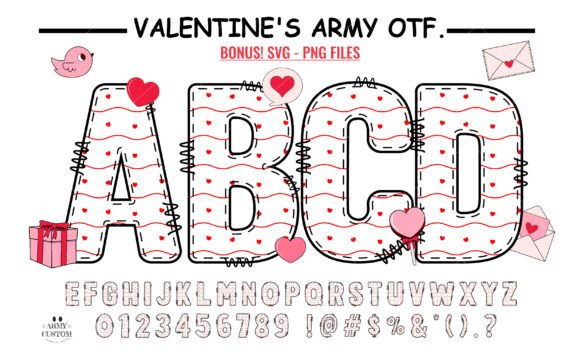 Express Affection with the Valentine's Army Alphabet Font