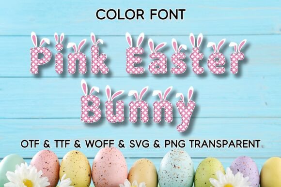 Pink Easter Bunny: A Playful Color Font for Vibrant Designs