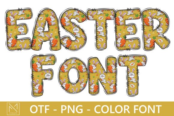 Spring Bunny Alphabet: A Festive Font for Easter Designs