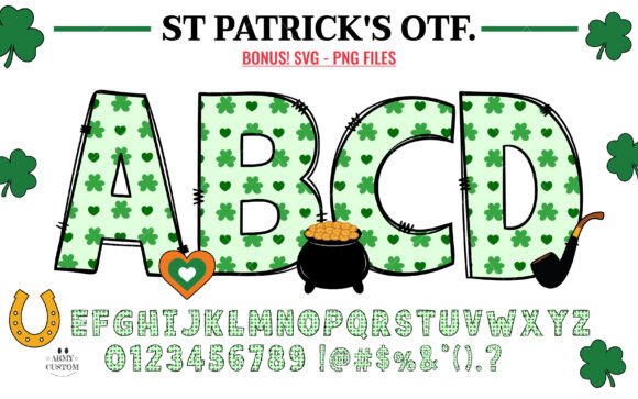 St. Patrick's Day Shamrock Hearts: A Festive Font for Creative Projects